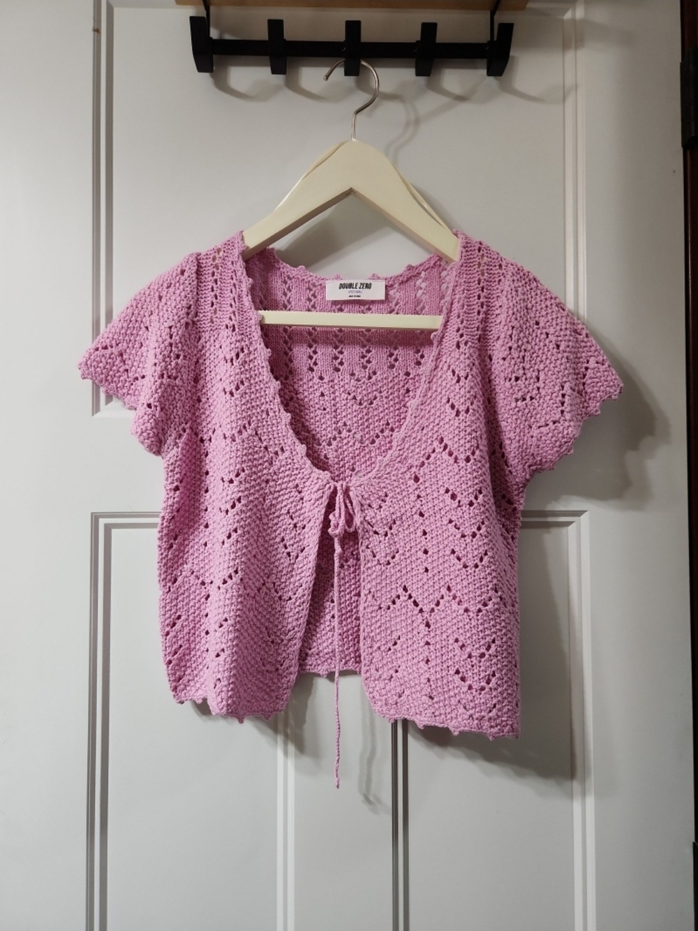 Double Zero Crocheted Tie-Front Top